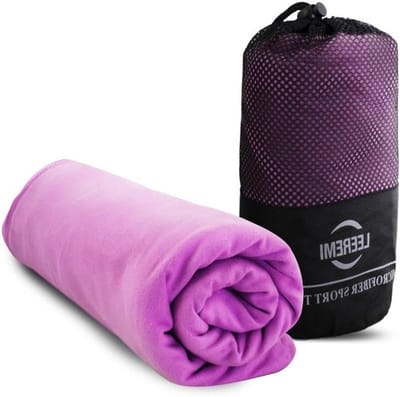 Microvezel Handdoek - Sport Handdoek - Snel Drogen - Lichtgewicht & Zandbestendig - 90 x 180 cm - Lavendel