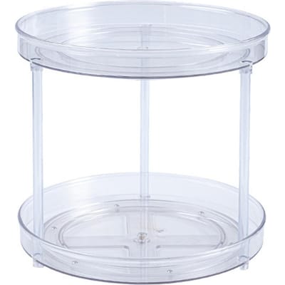 Roterende Organizer Transparant Dubbellaags Draaibaar Keuken Kruidenrek Make-up Houder Small
