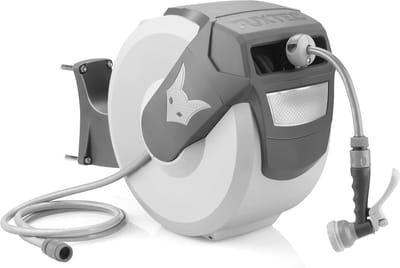 30 m automatische draadaanvoer voor wandmontage - FUXTEC FX-WSA30 GREY - vergrendelbare en zwenkbare aanslagen