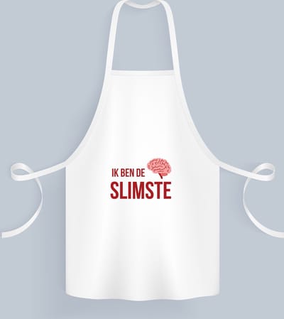 Akyol - ik ben de slimste Keukenschort - Zelfvertrouwen - iemand die heel slim is - quote - cadeautje voor een slim persoon - nerd - kado - cadeau - gift - geschenk - verrassing - slimme mensen - 82 bij 71 cm