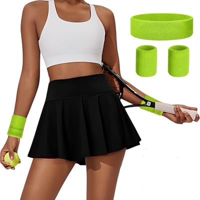 Korte Vrouwelijke Tennisrok met Plissé, Hoge Taille en Pocket voor Sport, Yoga en Vrije Tijd
