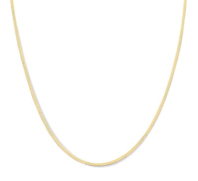 YO&NO - Ketting - Zilver verguld - Gourmet - Plat - 2,0mm - 45cm Sieraden vrouw - Zilver 925