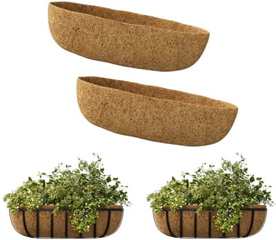2 Stuks 66cm Hangende Plantenbak Voeringen, Dikke Kokosvezel Binnenzak, Vervanging voor Hangpotten en Bloembakken, Binnen- en Buitengebruik