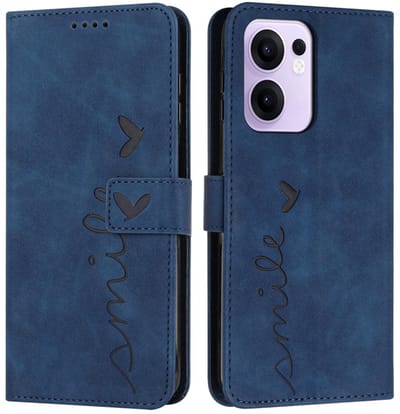 Coverup Hoesje - Geschikt voor OPPO Reno13 F / FS 5G Hoesje - Coverup Smile Book Case - Blauw