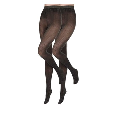 Sarlini dames  - fantasie panty - 80 denier - 2-Pak - Zwart / S/M