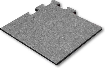 Rubber tegel 25 mm - 50 x 50 cm - Grijs - Puzzelsysteem - Hoekstuk