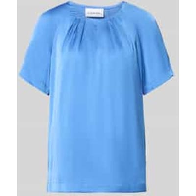 Blouseshirt van satijn met ronde hals