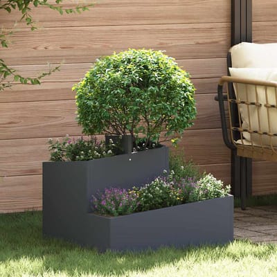 vidaXL - Plantenbak - Antraciet - 60 - x - 60 - x - 50 - cm - Koudgewalst - staal