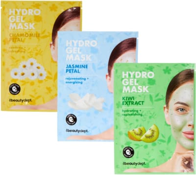 The Beauty Dept Hydrogel Masker - Set van 3 | Kamille - Jasmijn - Kiwi | Hydraterend & Verfrissend Gezichtsmasker - Gel Maskers