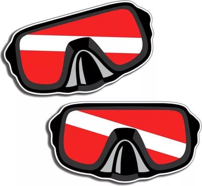 GoedeDoelen.Shop | Auto Sticker Duikmasker | Autosticker | Scuba Sticker | Scuba Duiker | Scootersticker | Weerbestendig | Diepzee Duiken | Under The Sea | Padi | Diving | Duiksport | Watersport | Oceans | Afmeting ca 10 x 18,5 CM