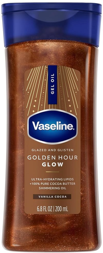 Vaseline Golden Hour Shimmer Body Oil with Vanilla & Pure Cocoa Butter - voor een stralende huid 200ml