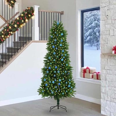 vidaXL - Kerstboom - met - 300 - LED - met - standaard - Groen - 240 - cm - PE