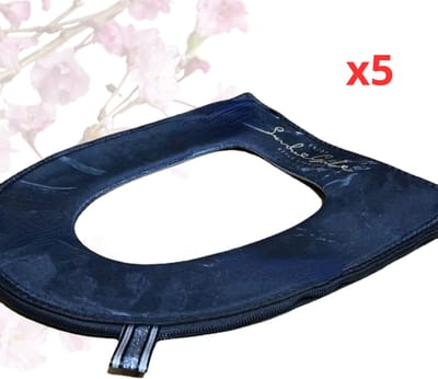 Bovista Wc Bril Hoes - Toiletbril Cover - Toiletbril - Wc Deksel - Wasbaar - Verwarmde Wc Bril - (Niet Elektrisch) - Zacht - 5x Zwart