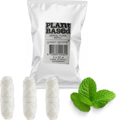 green-goose® Bio-based Flosdraad | Navulling | 3 x 3 meter | Biologisch Afbreekbaar| Vegan Maisvezel Flosdraad | Duurzaam | Milieuvriendelijk | Minimal Waste