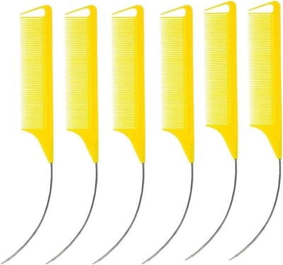 Professionele Kamset - Haarstyling Gereedschap - Dagelijkse Haarverzorging - Gebogen Punt Ontwerp - 6 Delig - Snoepkleuren