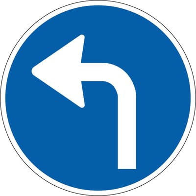 Verplichte rijrichting sticker, D5l 100 mm