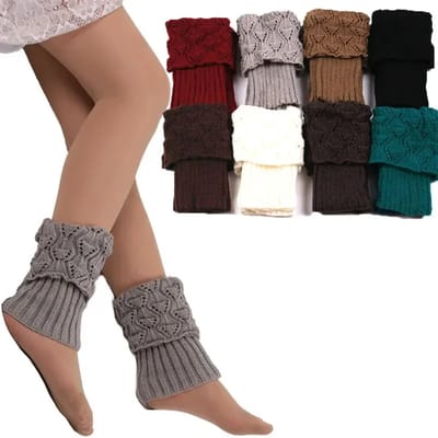 Warme Dames Beenwarmers Winter – Gebreide Enkelsokken met Stretch – Dikke Thermische Wollen Manchetten – Pluizige Enkellaars Covers – Sokken, Kousen, Warme Beenbeschermers
