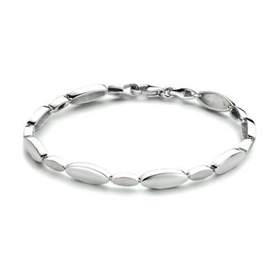 Zilver Gerhodineerde Armband poli/mat 5 1333839