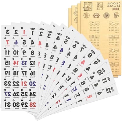 16 Bladzijdes Kalender Stickers voor Werkplanning, Decoratieve Planner Stickers voor Aangepaste Ongeplande Planners, Agenda en Notitieboeken (2 Stijlen)