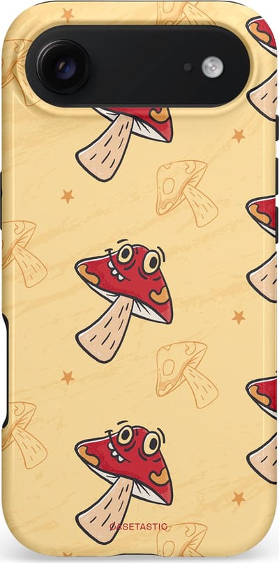 Casetastic hoesje geschikt voor Apple iPhone Air - MagSafe - Dubbellaagse bescherming - Vrolijke Paddestoel - Fashion Case - Beige Bordeaux