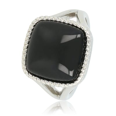 My Bendel Vita Zegelring Onyx Zilver
