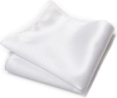 Pochet Zijde - Wit - Sorprese - pochette - heren - kleine ruit - Cadeau