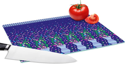 Glazen Snijplank - 28x20 - Bloemen - Patronen - Lente - Snijplanken Glas
