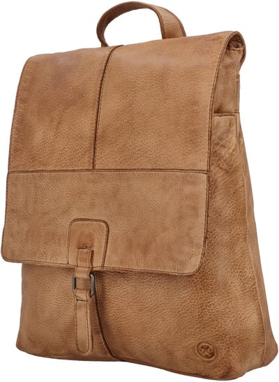 Hide & Stiches Paint Rock Rugtas - 100% Leer - Leren Dames Rugtas - Stijlvol - Fashion Tas - Leren Dames Tas - Cognac