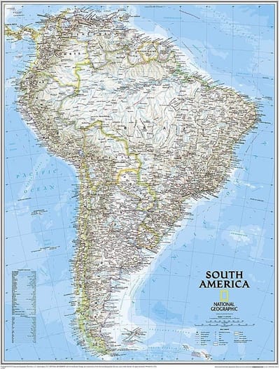 Poster South America Classic – National Geographic – 60 x 77 cm