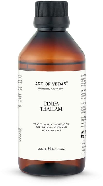 Pinda Thailam 200ml | Traditionele kruidenolie voor gezamenlijk ongemak, ontsteking en Pitta -balans