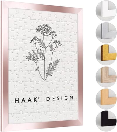 Puzzellijst - Fotolijst - Wanddecoratie - Inclusief ophanghaken - 50 x 70 cm - Roségoud