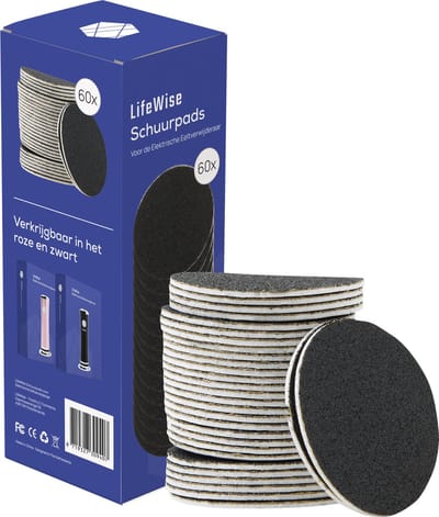 LifeWise® Vervangbare Schuurpads - 60 Stuks - Voor Elektrische Eeltverwijderaar - Voetvijl - Eeltvijl voor Voeten