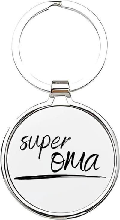 Akyol - super oma Sleutelhanger - Oma - de liefste oma - oma sleutelhanger - grootmoeder sleutelhanger - sleutelhanger voor oma - familie sleutelhanger - verjaardagscadeautje - cadeau voor oma - grandmother - bebbe - 4 x 7,5 CM