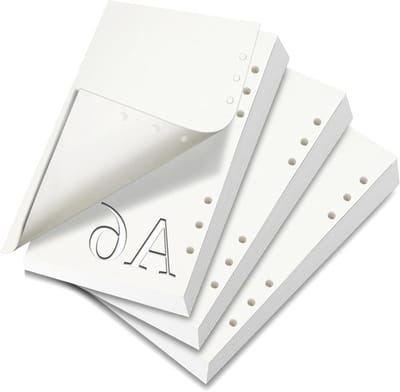 3 Packs Navullingen voor A6 Ringband, Lege Bladen met 6 Gaten, 180 Vel (360 Pagina's) voor Notitieboek, Schetsboek en Journal