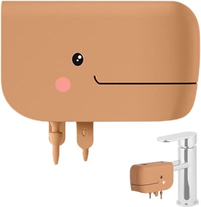 Baduitloop Cover - Kraanbeschermer Kinderen - Veilig Baden - Zacht Siliconen Materiaal - 13.2 cm - Bruin