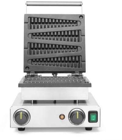 Wafelijzer voor lollypop wafels, 4 stuks tegelijk, instelbare temperatuur, Teflon antiaanbaklaag, roestvrij staal, 1750W, 230V, 310x395x230mm