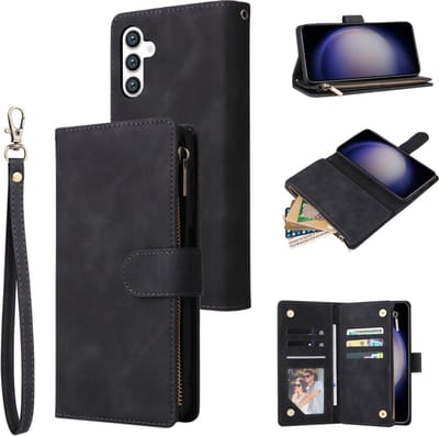 BookCover Wallet Etui geschikt voor Samsung Galaxy S24 - S25 Zwart