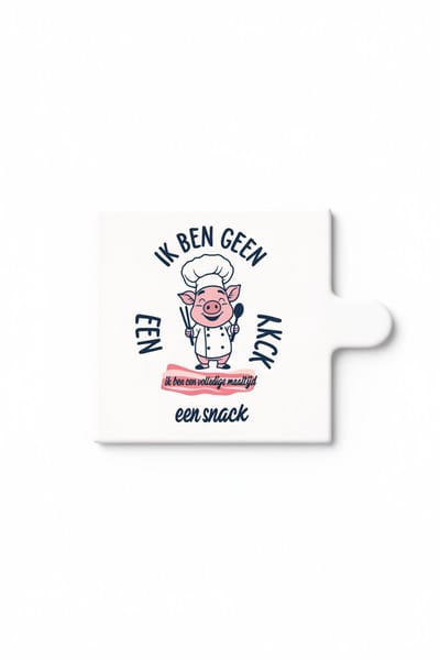 Grappige “Ik Ben Geen Kak, Ik Ben Een Snack” Keramische Tegel – Schattig Chef Varken Design – Humor Keuken Wanddecoratie Cadeau