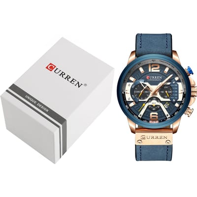 CURREN 8329 quartz horloge zakenlieden eenvoudig sportpolshorloge drie sub-wijzerplaten kalender tweede gray
