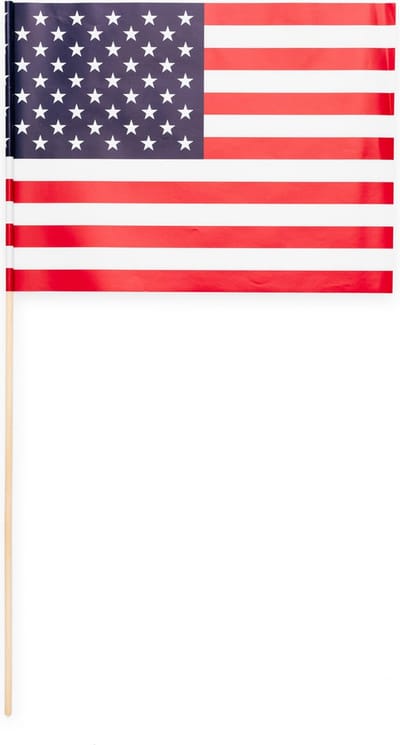 10 Papieren zwaai vlaggen 20 x 30 centimter USA / Amerika