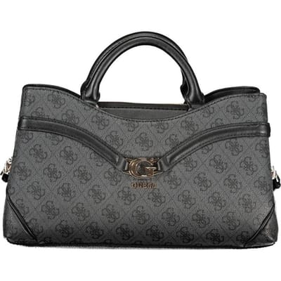 GUESS handtas schoudertas Dea Girlfriend Satchel Coal Logo donkergrijs