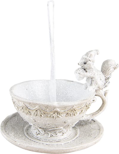 Clayre & Eef Hangers 7 cm Wit Kunststof Kersthangers