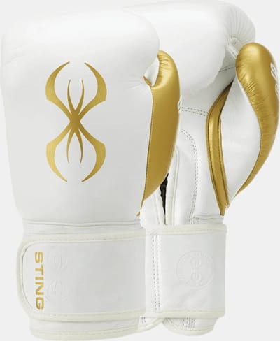 STING Bokshandschoen EVOLUTION | klittenband | Wit / Goud (Maat: 16OZ)