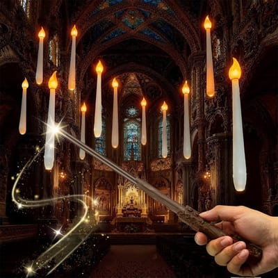 Soontrans Zwevende LED Kaarsen – set van 12 - Halloween-/Kerstversieringen Floating Candles - Met Magic Wand Afstandsbediening 6H Timerfunctie