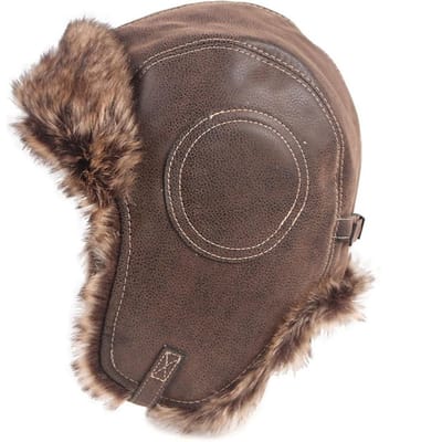 Heren Winter PU Leer Lei Feng Warme Oorbescherming Winddicht Outdoor Ski Mutsen voor Wandelen en gray