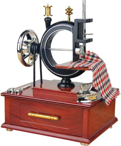Retro Muziekdoos in de Vorm van een Mini Naaimachine, Perfect voor Thuisdecoratie en Cadeaus voor Verjaardagen en Bruiloften