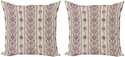 ABAKUHAUS Kussenhoes Set – 2x60x60 cm – Dubbelzijdig bedrukt – Eierschaal Gedroogde Roos