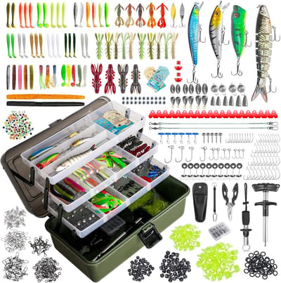 Thijox - 605-delige Viskoffer met 4 Planken en Accessoires - Premium Viskoffer met Aas, Vishaken en Gereedschap - Ideaal voor Beginners, Kinderen en V