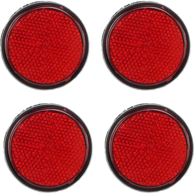 4 stuks 2 inch Fiets Ronde Waarschuwingsreflectoren Rood voor Opleggers Aanhangwagens Boten Paardentrailers Scooter red