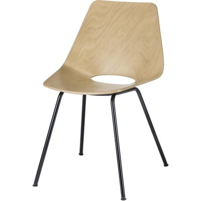 Thonet S 661 Stalen buisstoel - Blank gelakt beukenhout - diepzwart